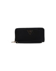 Guess Laurel Large Zip Around Faux Leather Wallet Black - Princess Attitude