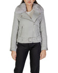 Guess Nancy Moto Faux Fur Wool Blend Jacket Grey - Princess Attitude