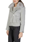 Guess Nancy Moto Faux Fur Wool Blend Jacket Grey - Princess Attitude