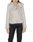 Guess Nancy Moto Faux Fur Wool Blend Jacket White - Princess Attitude