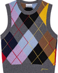 Ganni - Harlequin Wool Mix Knit Vest