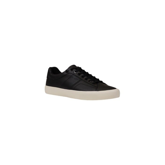 Hugo Boss Aiden Tennis Leather Trainer Sneakers Black - Princess Attitude