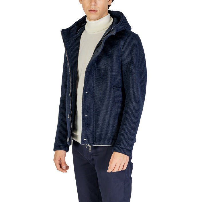 Hydra Clothing Hooded Cable Knit Wool Blend Jacket Navy - Princess Attitude