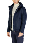 Hydra Clothing Hooded Cable Knit Wool Blend Jacket Navy - Princess Attitude