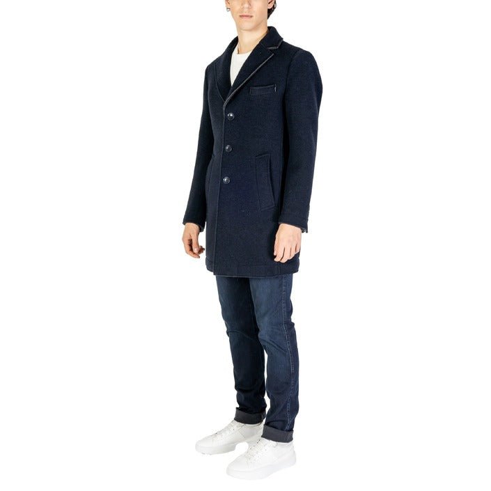 Hydra Clothing Long Wool Blend Coat With Buttons Navy - Princess Attitude