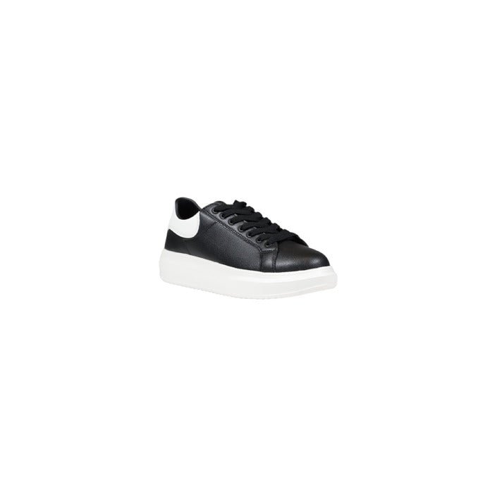 Icon Low Top Faux Leather Lace Up Sneakers Black - Princess Attitude