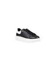 Icon Low Top Faux Leather Lace Up Sneakers Black - Princess Attitude