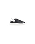 Icon Low Top Faux Leather Lace Up Sneakers Black - Princess Attitude