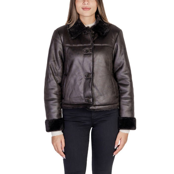 Jacqueline De Yong Faux Leather Lapel Collar Jacket - Princess Attitude