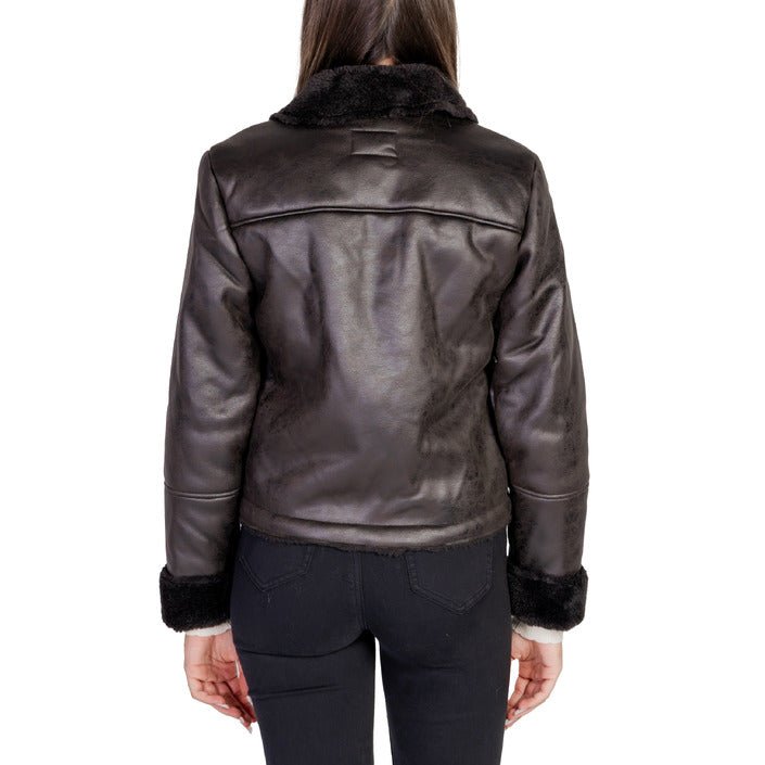 Jacqueline De Yong Faux Leather Lapel Collar Jacket - Princess Attitude