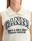 Ganni - Knitted Vest With Collar