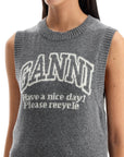 Ganni - Knitted Vest With Logo