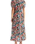 Saloni - 'Lea' Long Dress In Printed Silk