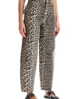 Ganni - Leopard Print Barrel Jeans