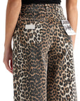 Ganni - Leopard Print Barrel Jeans