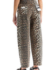 Ganni - Leopard Print Barrel Jeans