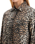 Ganni - Leopard Print Canvas Overshirt