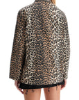 Ganni - Leopard Print Canvas Overshirt