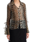 Ganni - Leopard Print Chiffon Blouse