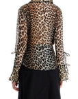 Ganni - Leopard Print Chiffon Blouse