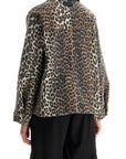 Ganni - Leopard Print Denim Jacket