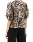 Ganni - Leopard Print Peplum Blouse