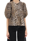 Ganni - Leopard Print Peplum Blouse