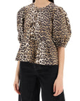 Ganni - Leopard Print Peplum Blouse