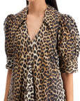 Ganni - Leopard Print Poplin Dress