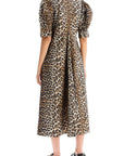 Ganni - Leopard Print Poplin Dress