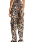 Ganni - Leopard Print Satin Cargo Pants