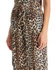 Ganni - Leopard Print Satin Cargo Pants