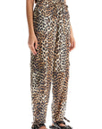 Ganni - Leopard Print Satin Cargo Pants