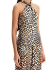 Ganni - Leopard Print Satin Top For