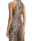 Ganni - Leopard Print Satin Top For