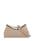 Toteme - Light Beige Calfskin Clutch With Metal Closure