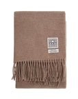 Toteme - Light Beige Melange Virgin Wool Scarf With Fringes