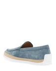 Tod'S - Light Blue Calfskin Loafers With Rubber And Rope Sole