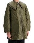 Ganni - Lightweight Down Jacket With Oversized Collar