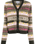 Ganni - Logo Wool Mix Cardigan