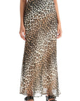 Ganni - Long Chiffon Animal Print Maxi Skirt