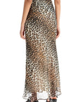 Ganni - Long Chiffon Animal Print Maxi Skirt