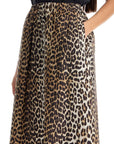 Ganni - Long Leopard Print Maxi Skirt