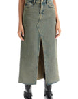 Ganni - Long Overdyed Denim Maxi Skirt