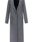 Toteme - Long Oversized Coat In Melange Grey Wool