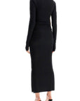 Ganni - Long Ribbed Jersey Dress With Nine Words