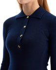 Ganni - Long-Sleeved Merino Wool Polo Shirt