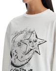 Ganni - Long-Sleeved T-Shirt With Graphic Print