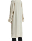 Toteme - Long White Satin Trench Dress In Viscose