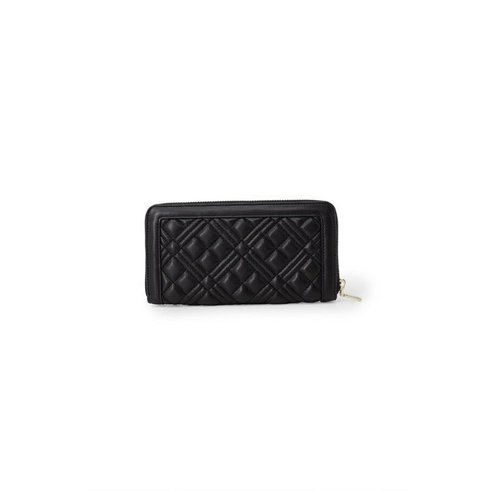 Love Moschino Logo Plaque Zip Around Wallet Black - Princess Attitude